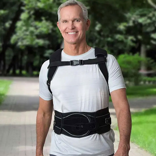 man wearing Trend Correx TLSO back brace