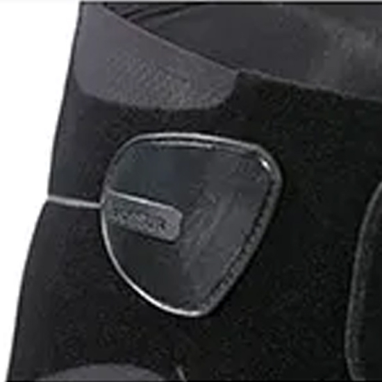 Back view of black knee pads, designed for Unloader® Hip support, used in New York and New Jersey